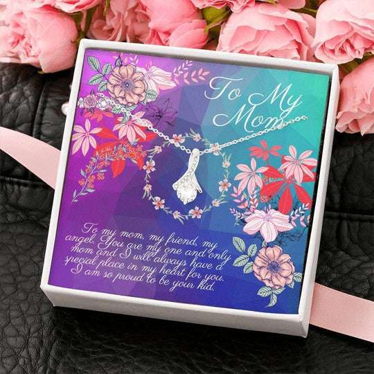 Mom Necklace, I’M So Proud To Be Your Kid Alluring Beauty Necklace Gift For Mom Gifts for Mother (Mom) Rakva