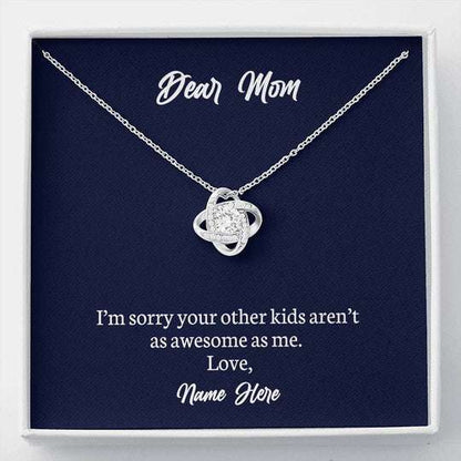 Mom Necklace, I’M Sorry Love Knot Necklace With Mahogany Style Gift Box For Mom Gifts for Mother (Mom) Rakva