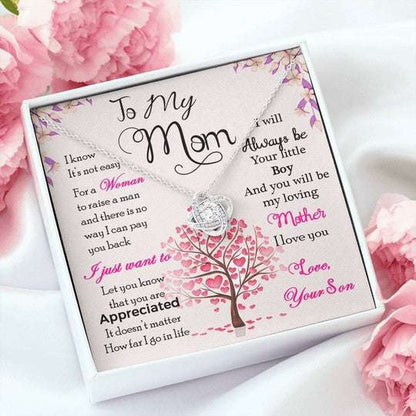 Mom Necklace, Let You Know That You’Re Appreciated Love Knot Necklace Gift For Mom Gifts for Mother (Mom) Rakva