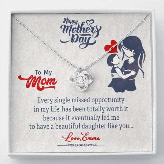 Mom Necklace, Life Has Been Totally Worth It Gift For Mom Love Knot Necklace Gifts for Mother (Mom) Rakva