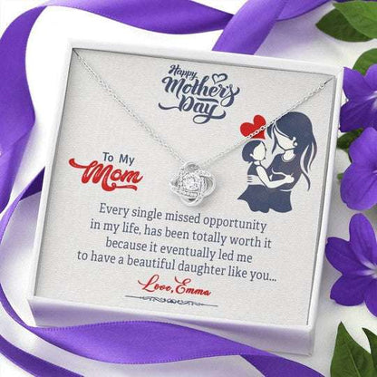 Mom Necklace, Life Has Been Totally Worth It Gift For Mom Love Knot Necklace Gifts for Mother (Mom) Rakva