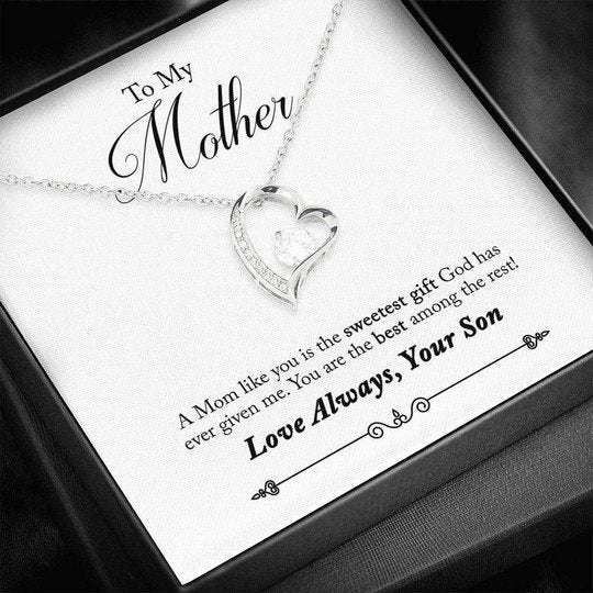 Mom Necklace, Love Always Son Gift For Mom Forever Love Necklace Gifts for Mother (Mom) Rakva