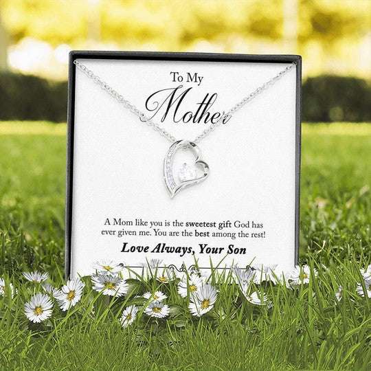 Mom Necklace, Love Always Son Gift For Mom Forever Love Necklace Gifts for Mother (Mom) Rakva