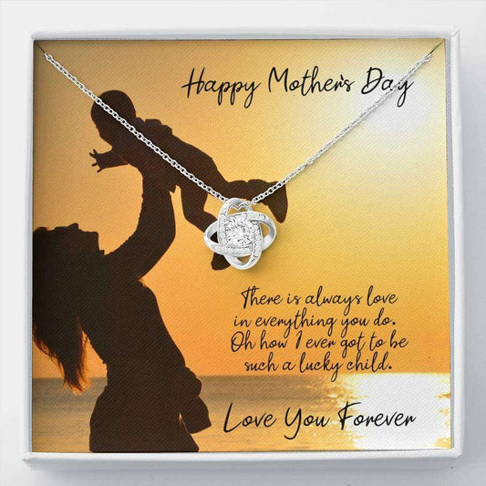 Mom Necklace, Love In Everything You Do Mother’S Day Love Knot Necklace Gifts for Mother (Mom) Rakva