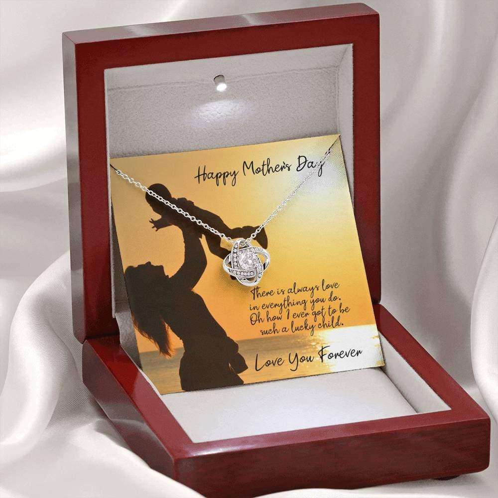 Mom Necklace, Love In Everything You Do Mother’S Day Love Knot Necklace Gifts for Mother (Mom) Rakva