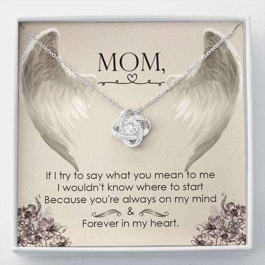 Mom Necklace, Love Knot Necklace Gift For Mom Forever In My Heart Gifts for Mother (Mom) Rakva