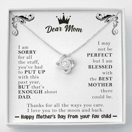 Mom Necklace, Love Knot Necklace Gift For Mom Happy Mother’S Day From Your Fav Child Gifts for Mother (Mom) Rakva