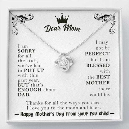 Mom Necklace, Love Knot Necklace Gift For Mom Happy Mother’S Day From Your Fav Child Gifts for Mother (Mom) Rakva