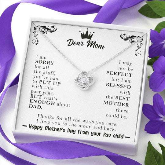 Mom Necklace, Love Knot Necklace Gift For Mom Happy Mother’S Day From Your Fav Child Gifts for Mother (Mom) Rakva