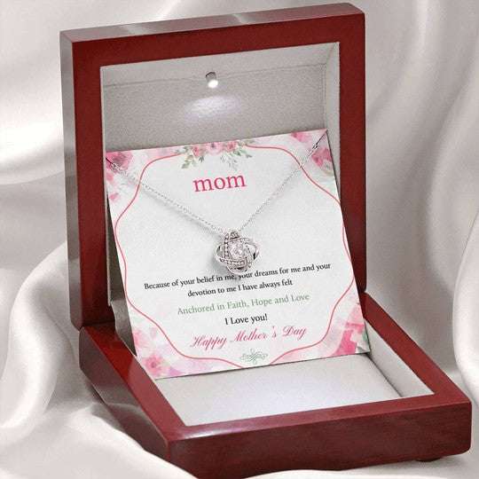 Mom Necklace, Love Knot Necklace Gift For Mom Hope And Love Gifts for Mother (Mom) Rakva