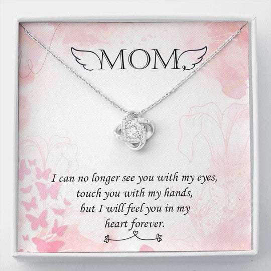 Mom Necklace, Love Knot Necklace Gift For Mom I Will Feel You In My Heart Forever Gifts for Mother (Mom) Rakva