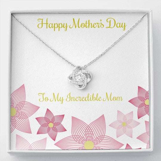 Mom Necklace, Love Knot Necklace Gift For Mom Incredible Mom Happy Mother’S Day Gifts for Mother (Mom) Rakva