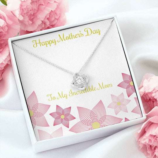 Mom Necklace, Love Knot Necklace Gift For Mom Incredible Mom Happy Mother’S Day Gifts for Mother (Mom) Rakva