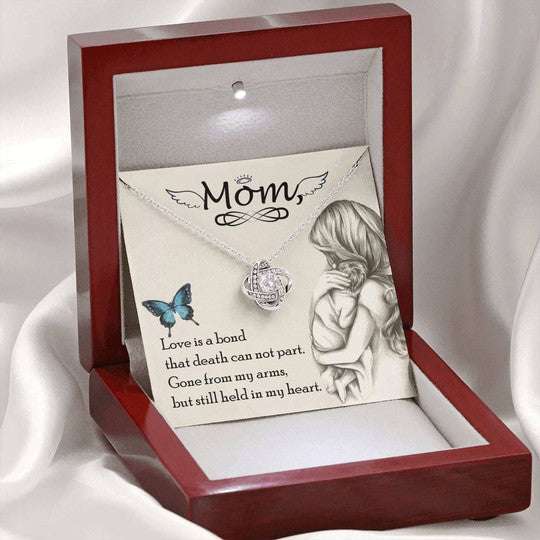 Mom Necklace, Love Knot Necklace Gift For Mom Love Is A Bond That Death Can’T Part Gifts for Mother (Mom) Rakva