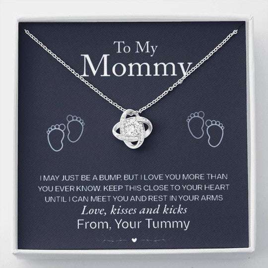 Mom Necklace, Love Knot Necklace Gift For Mom Love Kisses And Kicks Gifts for Mother (Mom) Rakva