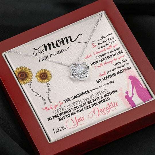 Mom Necklace, Love Knot Necklace Gift For Mom Thank You For The Sacrifice You Make Everyday Gifts for Mother (Mom) Rakva