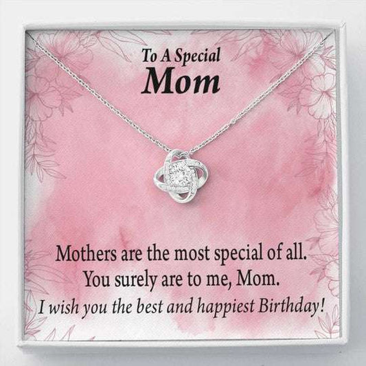 Mom Necklace, Love Knot Necklace Gift For Mom Wish You The Best And Happiest Birthday Gifts for Mother (Mom) Rakva