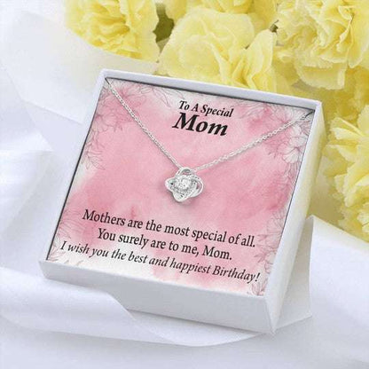 Mom Necklace, Love Knot Necklace Gift For Mom Wish You The Best And Happiest Birthday Gifts for Mother (Mom) Rakva