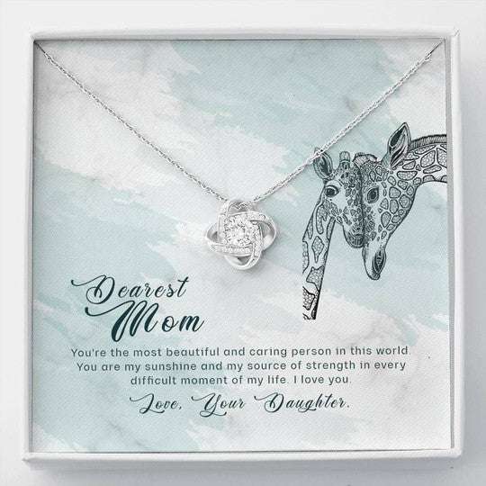 Mom Necklace, Love Knot Necklace Gift For Mom You Are The Most Beautiful Mother Gifts for Mother (Mom) Rakva