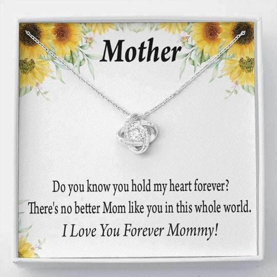 Mom Necklace, Love Knot Necklace Gift For Mom You Hold My Heart Sunflower Gifts for Mother (Mom) Rakva