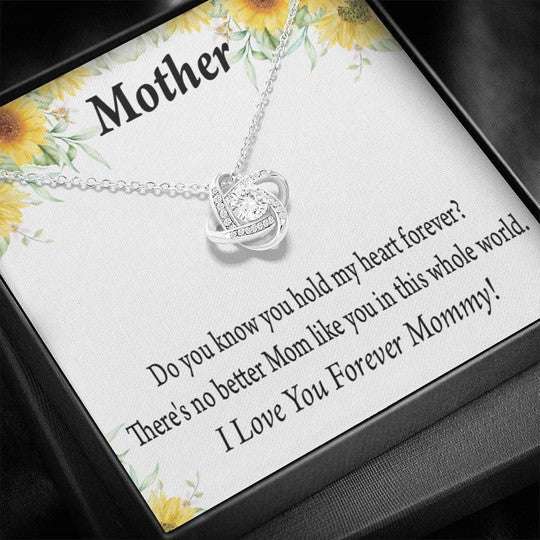 Mom Necklace, Love Knot Necklace Gift For Mom You Hold My Heart Sunflower Gifts for Mother (Mom) Rakva