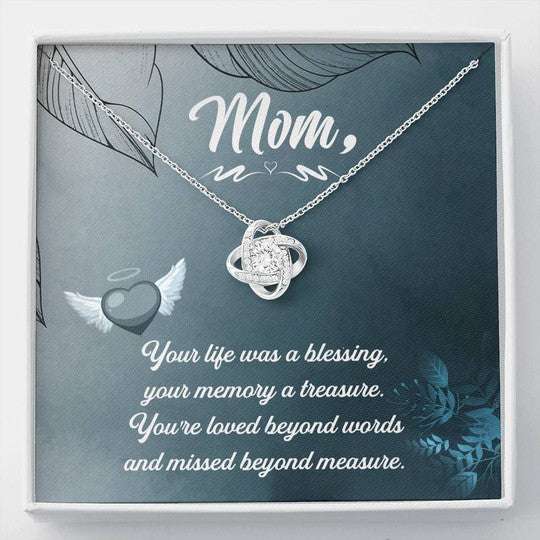 Mom Necklace, Love Knot Necklace Gift For Mom Your Life Was Blessing Gifts for Mother (Mom) Rakva