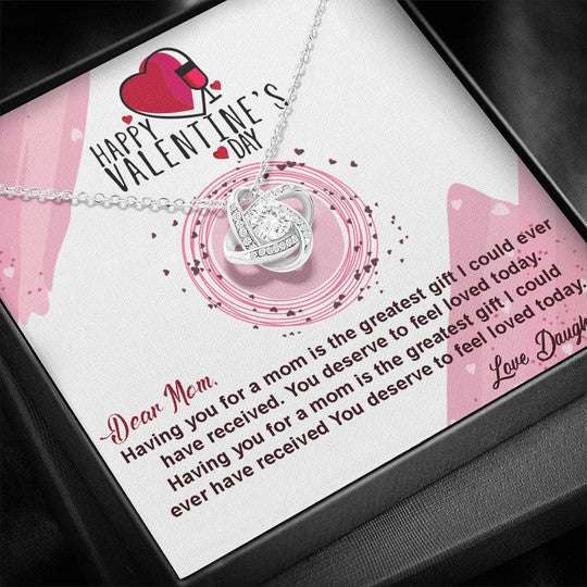 Mom Necklace, Love Knot Necklace Happy Valentine’S Day Gift For Mom Gift Gifts for Mother (Mom) Rakva