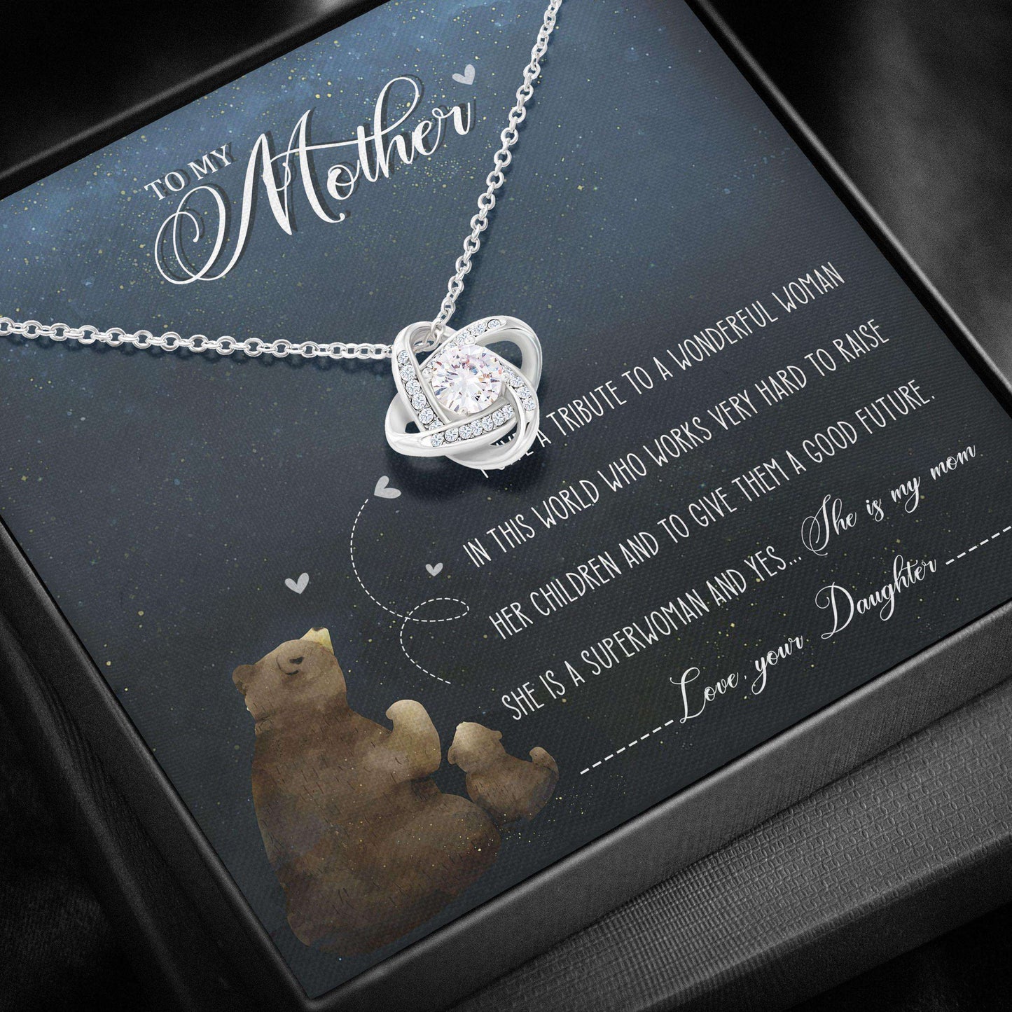 Mom Necklace, Love Knots Necklace “ To My Mother Mother’S Day Necklace Gifts for Mother (Mom) Rakva