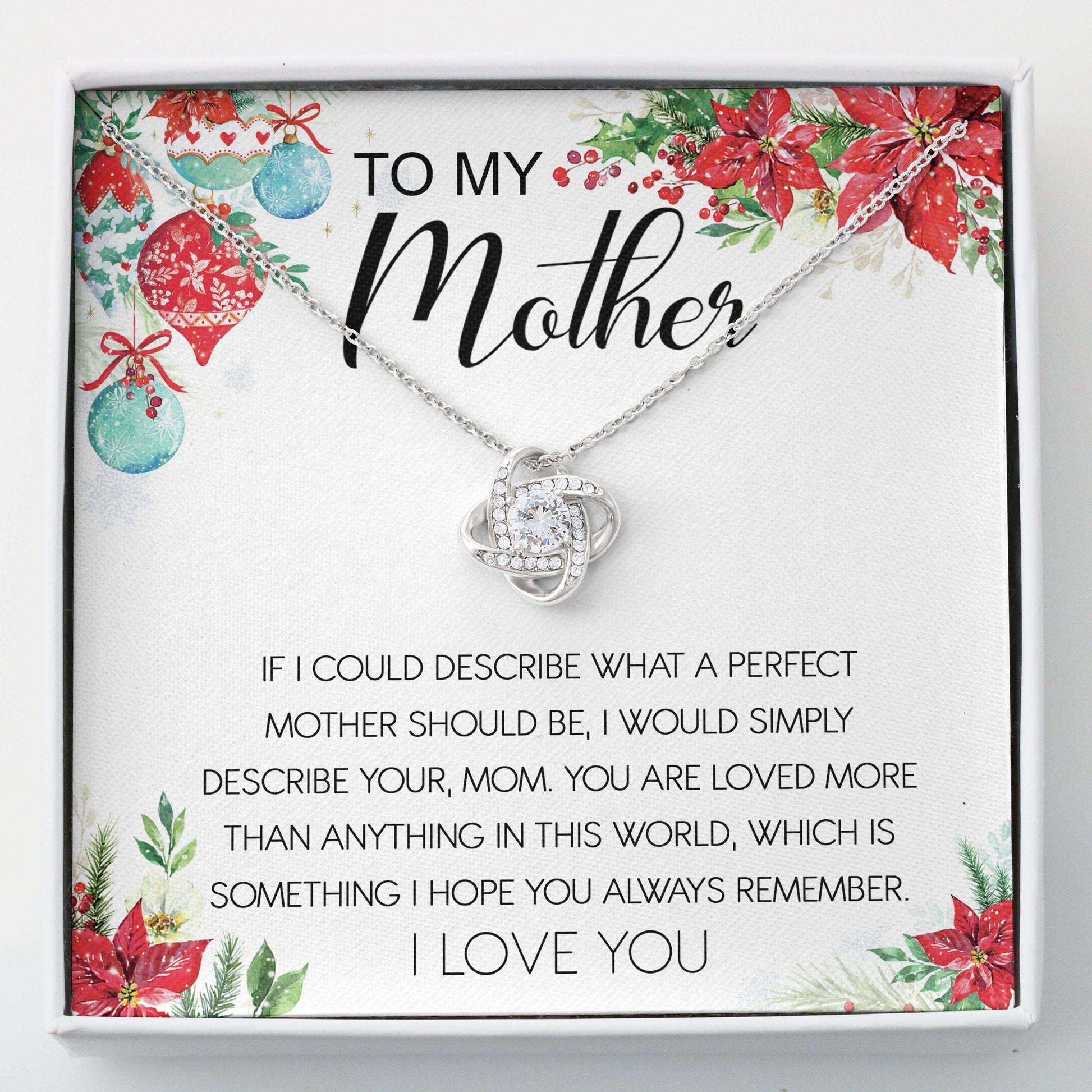 Mom Necklace, Love Knots “ To My Mother Necklace Christmas Gift Gifts for Mother (Mom) Rakva