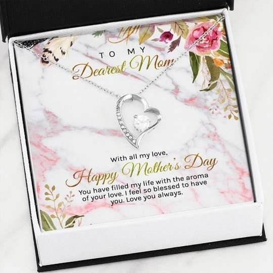 Mom Necklace, Love You Always Forever Love Necklace For Mom Gifts for Mother (Mom) Rakva