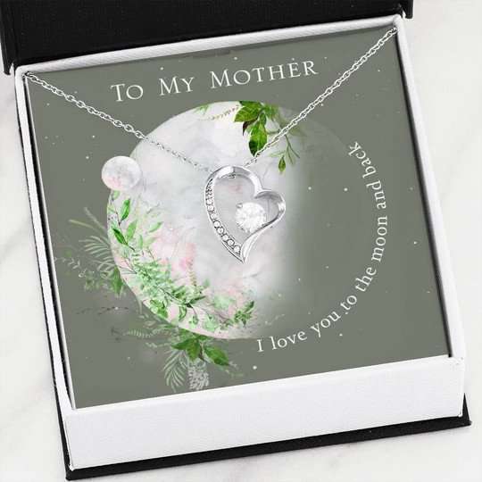 Mom Necklace, Love You To The Moon And Back Forever Love Necklace For Mom Gifts for Mother (Mom) Rakva