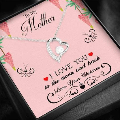 Mom Necklace, Love You To The Moon And Back Forever Love Necklace Gift For Mom Gifts for Mother (Mom) Rakva