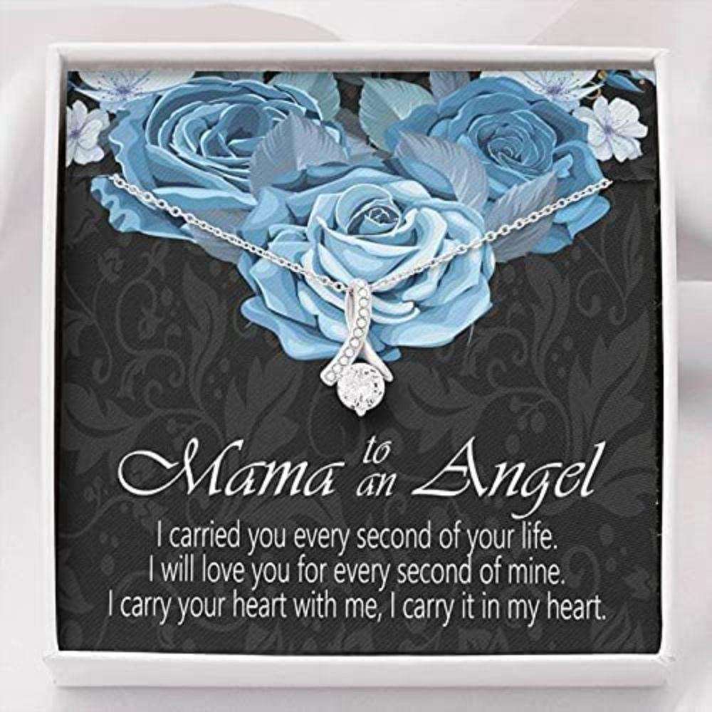 Mom Necklace, Mama To An Angel Necklace “ I Carried You Every Second Of Your Life Gifts for Mother (Mom) Rakva