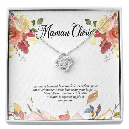 Mom Necklace, Maman Ch�Rie Gift Cadeau Fran�Ais French Mom Necklace Ma Mere Carte Knot Necklace French Quote Custom Necklace Gifts for Mother (Mom) Rakva