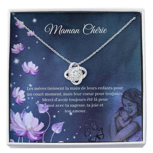 Mom Necklace, Maman Ch�Rie Gift “ Cadeau Fran�Ais “ French Mom Necklace “ Ma Mere Carte “ Knot Necklace “ French Quote Gifts for Mother (Mom) Rakva