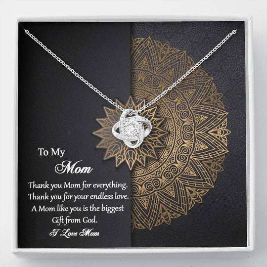 Mom Necklace, Mandala Gift For Mom Love Knot Necklace Thank You For Everything Gifts for Mother (Mom) Rakva