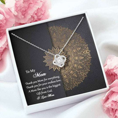 Mom Necklace, Mandala Gift For Mom Love Knot Necklace Thank You For Everything Gifts for Mother (Mom) Rakva