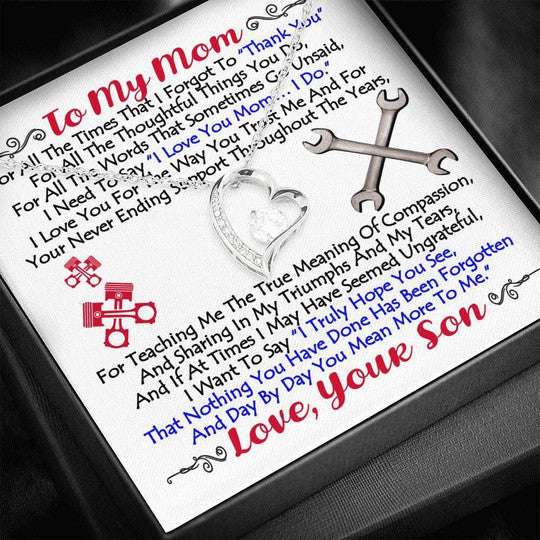 Mom Necklace, Mechanic Son Gift For Mom Forever Love Necklace I Need To Say I Love You Gifts for Mother (Mom) Rakva