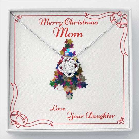 Mom Necklace, Merry Christmas Love Knot Necklace Gift For Mom Gifts for Mother (Mom) Rakva