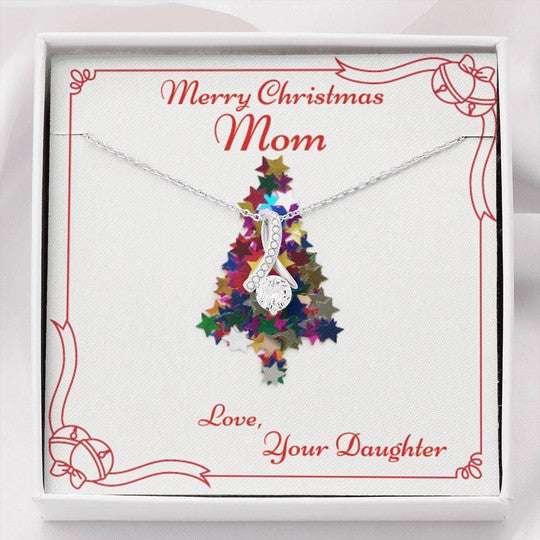 Mom Necklace, Merry Christmas Mom Alluring Beauty Necklace Gift For Mom Gifts for Mother (Mom) Rakva