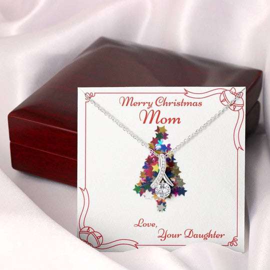 Mom Necklace, Merry Christmas Mom Alluring Beauty Necklace Gift For Mom Gifts for Mother (Mom) Rakva