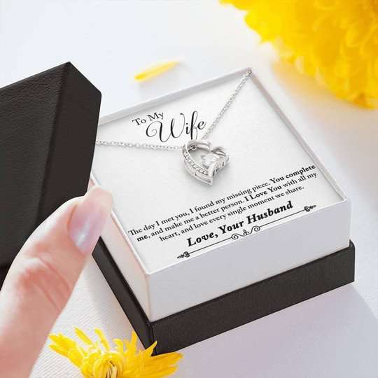 Mom Necklace, Message Card For Mom You Completed Me Forever Love Necklace Gifts for Mother (Mom) Rakva