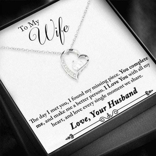 Mom Necklace, Message Card For Mom You Completed Me Forever Love Necklace Gifts for Mother (Mom) Rakva