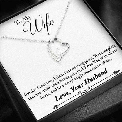 Mom Necklace, Message Card For Mom You Completed Me Forever Love Necklace Gifts for Mother (Mom) Rakva