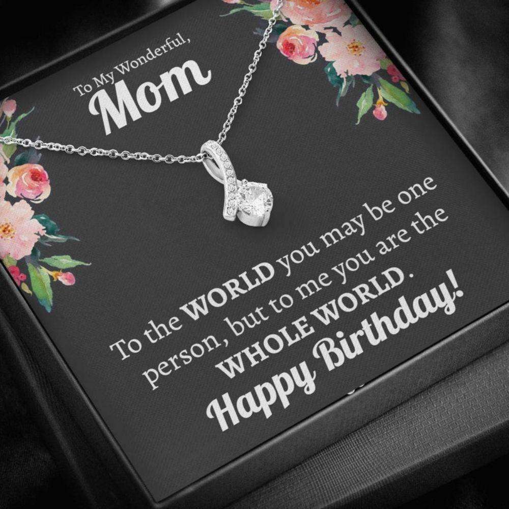 Mom Necklace, Mom 50Th Birthday Gift, 50 Years Old Gift For Mom, Mom Who Has Everything, Mother Birthday Necklace Gifts for Mother (Mom) Rakva