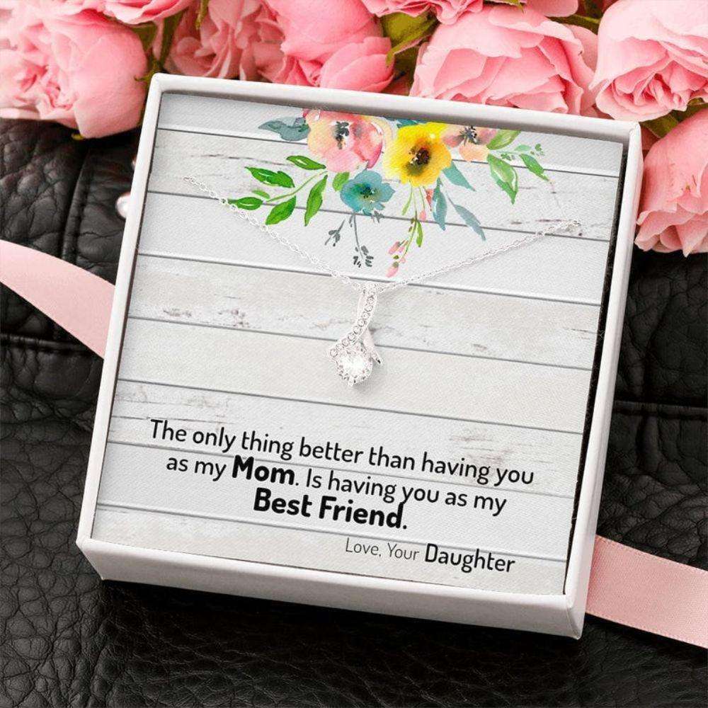 Mom Necklace, Mom Best Friend Gift From Daughter “ My Mom Is My Best Friend Necklace Gifts For Daughter Rakva
