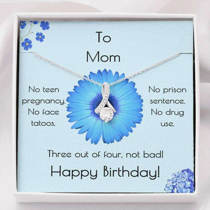 Mom Necklace, Mom Birthday Gift Three Out Of Four Sparkle Ribbon Necklace Gifts for Mother (Mom) Rakva