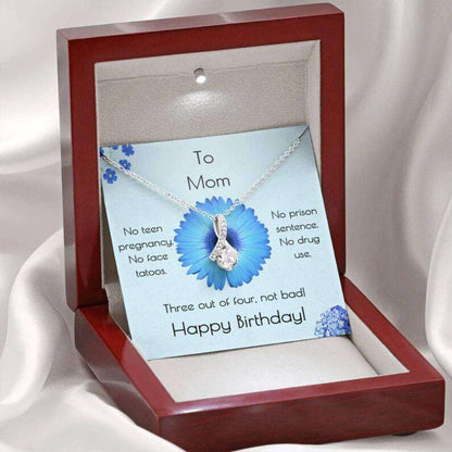 Mom Necklace, Mom Birthday Gift Three Out Of Four Sparkle Ribbon Necklace Gifts for Mother (Mom) Rakva