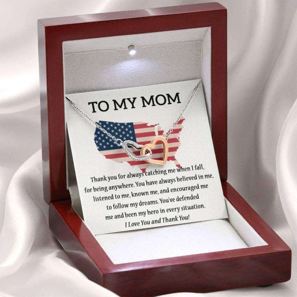 Mom Necklace, Mom Birthday Necklace Gift, July 4Th Patriotic For Mom, Independence Day Gift For Mom, Gift From Daughter/Son Gifts For Daughter Rakva