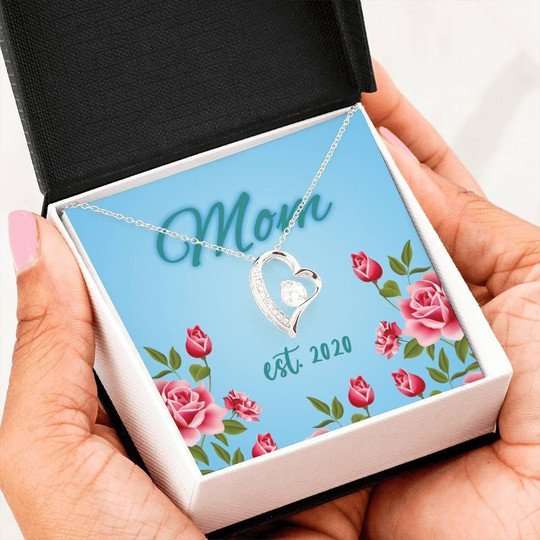 Mom Necklace, Mom Est 2020 Forever Love Necklace For Mom Gifts for Mother (Mom) Rakva